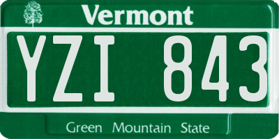 VT license plate YZI843