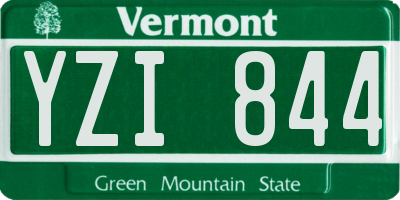 VT license plate YZI844