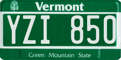VT license plate YZI850
