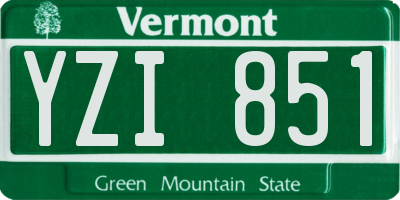 VT license plate YZI851