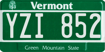 VT license plate YZI852