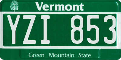 VT license plate YZI853