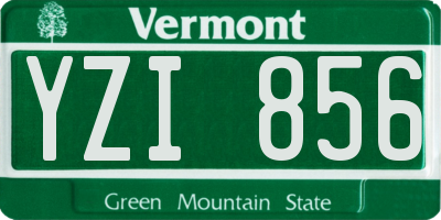 VT license plate YZI856