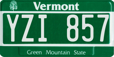 VT license plate YZI857