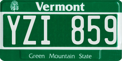 VT license plate YZI859