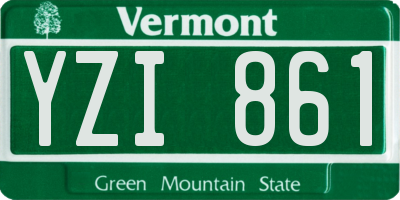 VT license plate YZI861
