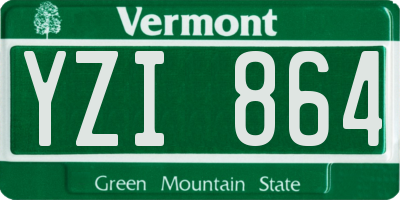VT license plate YZI864