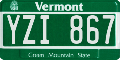 VT license plate YZI867