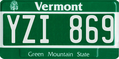 VT license plate YZI869