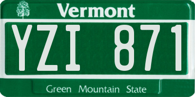 VT license plate YZI871