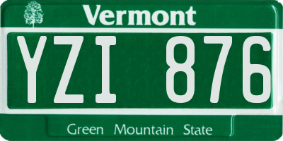 VT license plate YZI876