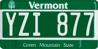 VT license plate YZI877