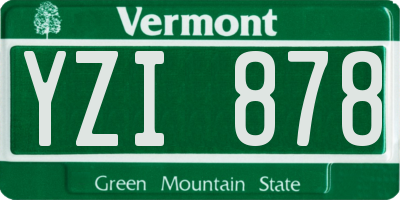 VT license plate YZI878