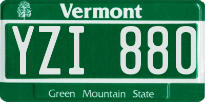 VT license plate YZI880