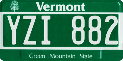 VT license plate YZI882