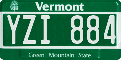 VT license plate YZI884