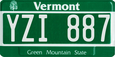 VT license plate YZI887