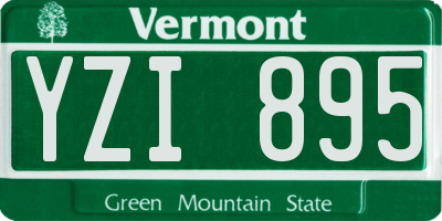 VT license plate YZI895
