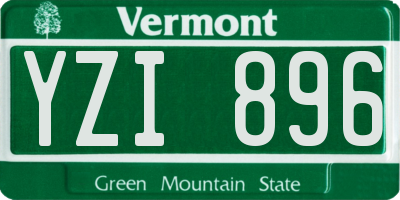 VT license plate YZI896