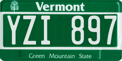 VT license plate YZI897