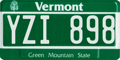 VT license plate YZI898