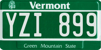 VT license plate YZI899