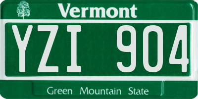 VT license plate YZI904