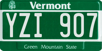 VT license plate YZI907