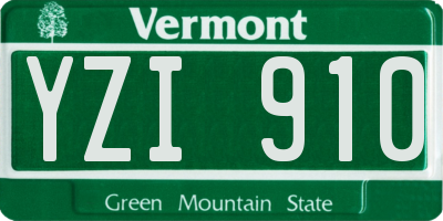 VT license plate YZI910