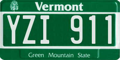 VT license plate YZI911