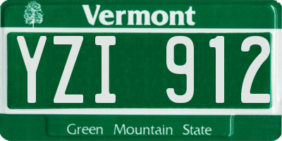 VT license plate YZI912