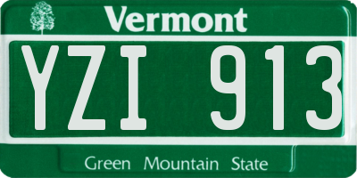 VT license plate YZI913