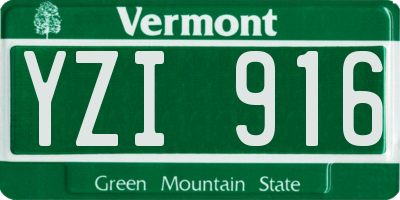 VT license plate YZI916