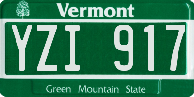 VT license plate YZI917