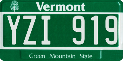 VT license plate YZI919