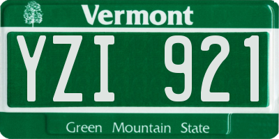 VT license plate YZI921