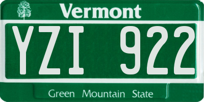 VT license plate YZI922