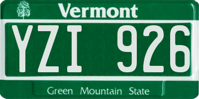 VT license plate YZI926