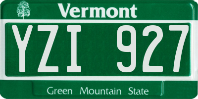 VT license plate YZI927
