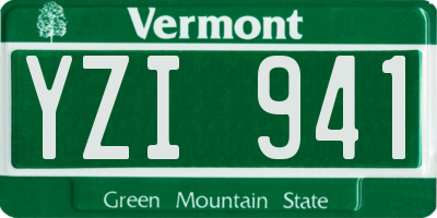 VT license plate YZI941