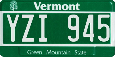 VT license plate YZI945