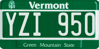 VT license plate YZI950
