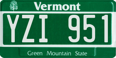 VT license plate YZI951