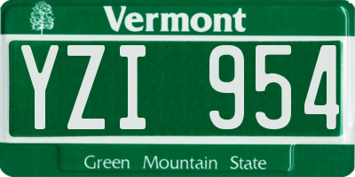 VT license plate YZI954