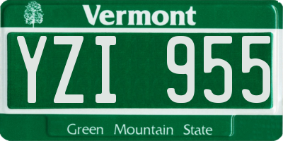 VT license plate YZI955