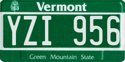 VT license plate YZI956