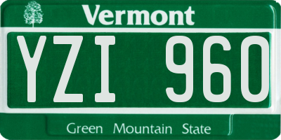 VT license plate YZI960