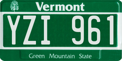 VT license plate YZI961