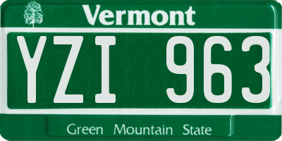 VT license plate YZI963