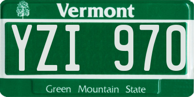 VT license plate YZI970